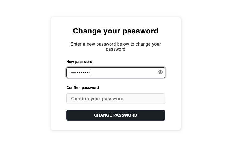 UI to change password